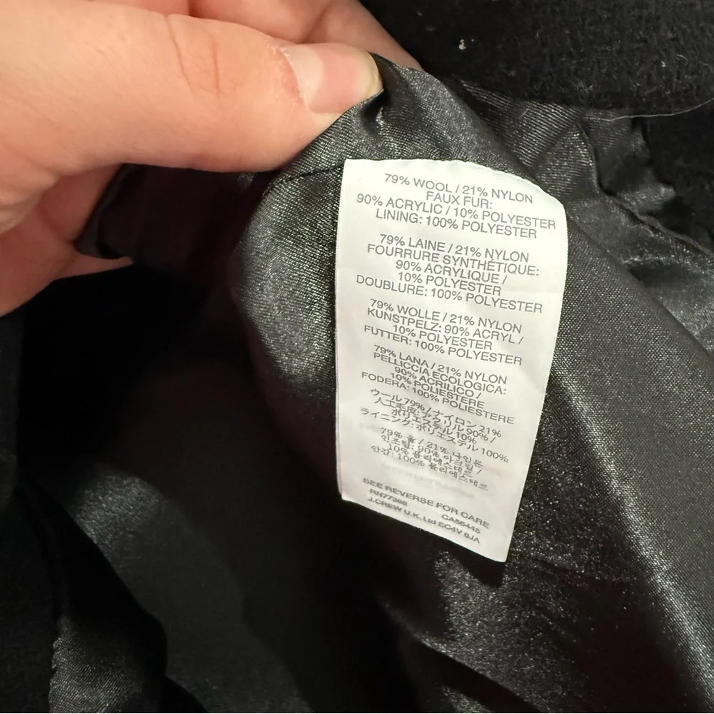 J Crew Coat Chateau Parka Italian Cloth in Black - Picture 7 of 8